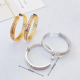 Lanyika Simpleness Line Micro Inlay Earrings