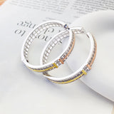Lanyika Simpleness Line Micro Inlay Earrings