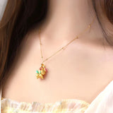 Rainbow Unicorn Baking Paint Pendant Necklace