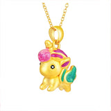 Rainbow Unicorn Baking Paint Pendant Necklace