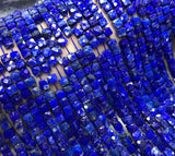 Lapis Square Faceted 4-5mm Loose Beads for DIY Jewelry Making Gemstone