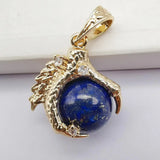 Lapis Bead Dragon's Talons Pendant Jewelry for Woman Gift