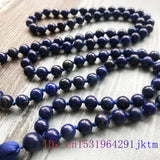 Lapis Lazuli Beaded Bracelet Gift Jade Jewelry Stone Bead Carved 108 Rosary