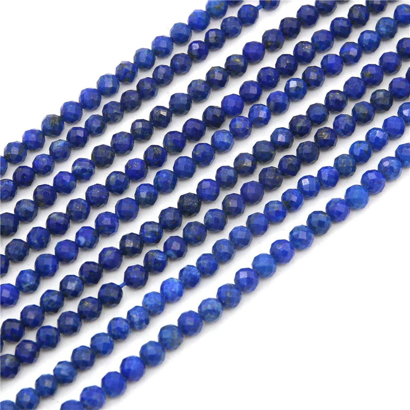 Lapis Lazuli Beads Strand 2/3/4mm Faceted Round Gemstone