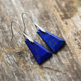 Lapis Lazuli Drop Earrings Trapezoid Stone Bold Jewelry