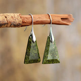 Lapis Lazuli Drop Earrings Trapezoid Stone Bold Jewelry