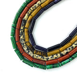 Lapis Malachite Tubular Stone Bracelet Bead 4x13mm