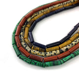 Lapis Malachite Tubular Stone Bracelet Bead 4x13mm