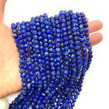 Lapis Lazuli 6mm Faceted Round Stone Beads for Jewelry Making