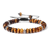 Lapis Lazuli Rondelle Beads Bracelet Adjustable Braided Jewelry Homme