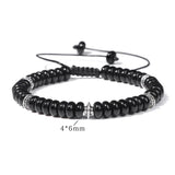 Lapis Lazuli Rondelle Beads Bracelet Adjustable Braided Jewelry Homme