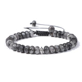 Lapis Lazuli Rondelle Beads Bracelet Adjustable Braided Jewelry Homme