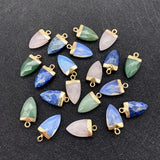 Lapis Lazuli Rose Quartz Stone Pendant Charms for Jewelry Making