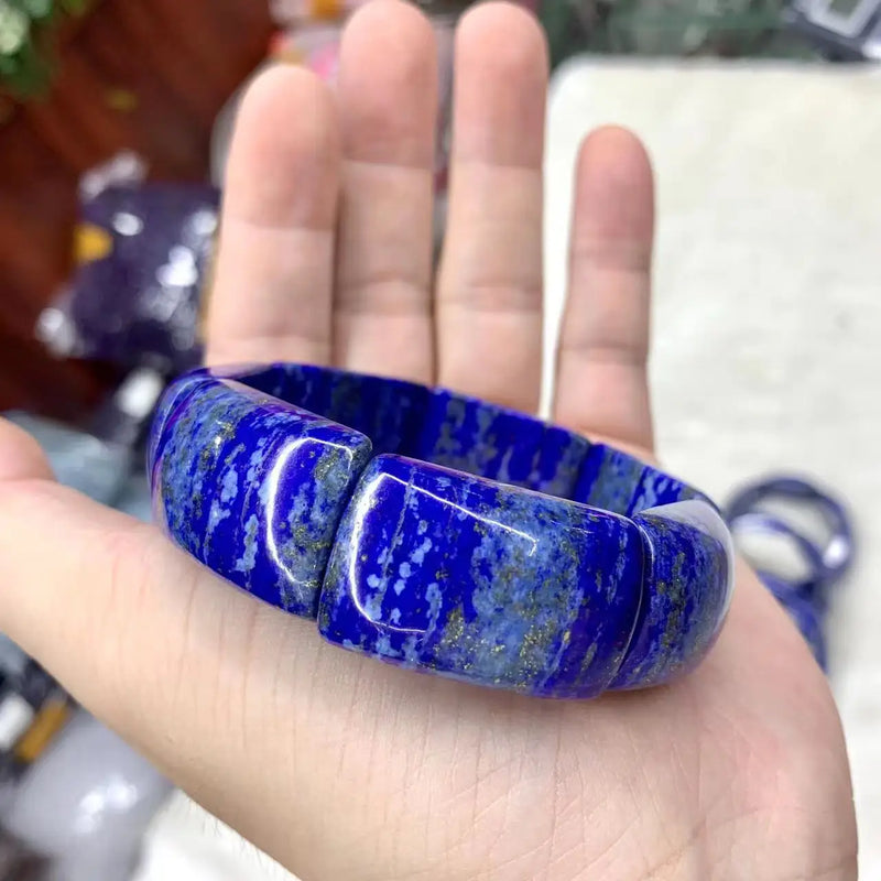 Lapis Lazuli Stone Beads Bracelet Gemstone Jewelry Bangle Men Women Gift