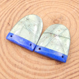 Lapis Labradorite Intarsia Gemstone Earrings Bead 28x22x5mm