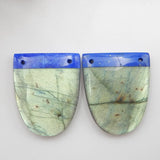 Lapis Labradorite Intarsia Gemstone Earrings Bead 28x22x5mm