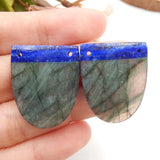 Lapis Lazuli & Labradorite Intarsia Gemstone Earrings 28x23mm