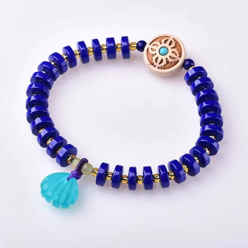 Lapis Lazuli Bead Bracelet Natural Crystal Stone Jewelry for Women