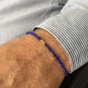 Lapis Bracelet Men Hematite Stone Bead