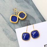 Lapis Lazuli Chinese Antique Earrings Palace Craft Women's Jewelry