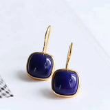 Lapis Lazuli Chinese Antique Earrings Palace Craft Women's Jewelry