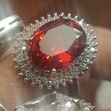 15.0Ct Oval Cut Orange Red Ruby Gemstone