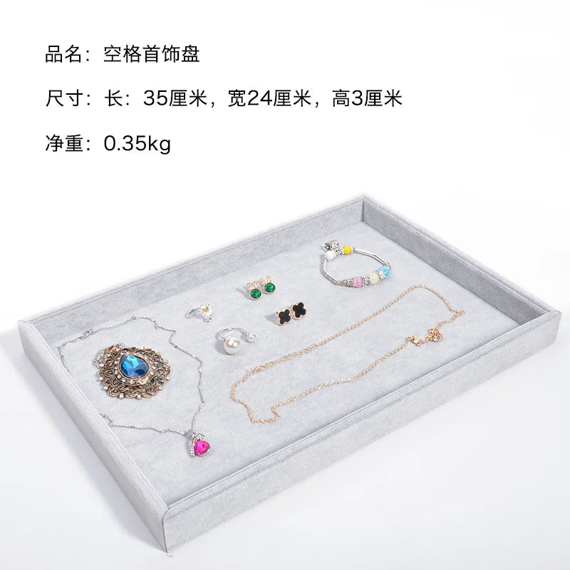 Large Velvet Jewelry Storage Tray Display Box