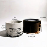6 inch Round Concrete Flower Pot Silicone Mold DIY