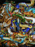 7.5cm Cloisonne Enamel Seahorse Charm DIY Jewelry Making Findings Pendant