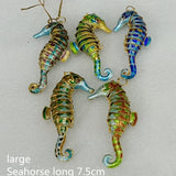 7.5cm Cloisonne Enamel Seahorse Charm DIY Jewelry Making Findings Pendant