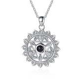 925 Silver Ethnic Pendant Necklace Natural Charoite Moonstone Chain Leaf Jewelry