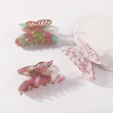 Marble Print Acrylic Hairpins Hair Clip Crab Hair Claws Women Girl Accessories