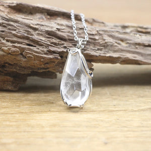 Faceted Nugget Pendants Necklace, Healing Crystals Charm Women Jewelry