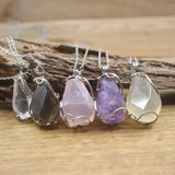 Faceted Nugget Pendants Necklace, Healing Crystals Charm Women Jewelry