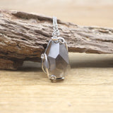 Faceted Nugget Pendants Necklace, Healing Crystals Charm Women Jewelry
