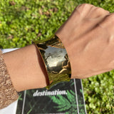 Large Ethiopian Bracelet, Golden Cuff, Unisex, Party Gift Jewelry