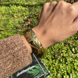Large Ethiopian Bracelet, Golden Cuff, Unisex, Party Gift Jewelry