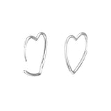 Large Hearts of Love Hoop Earring 925 Sterling Silver Jewelry