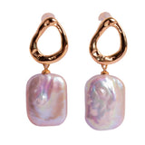 Baroque Pearl Earrings 925 Vintage Studs 14K Filled