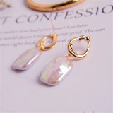 Baroque Pearl Earrings 925 Vintage Studs 14K Filled