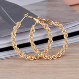 Large Round Hoop Earring Chain Shape Gift Party Jewelry E0106