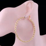 Large Round Hoop Earring Chain Shape Gift Party Jewelry E0106
