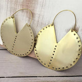 Large Brass Statement Earrings, Tribal Earrings, Big Hoop Earrings