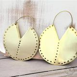 Large Brass Statement Earrings, Tribal Earrings, Big Hoop Earrings