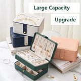 Large Capacity PU Leather Jewelry Box Storage Organizer