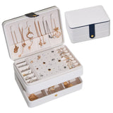 Large Capacity PU Leather Jewelry Box Storage Organizer
