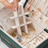 Large Capacity 2-Layer Leather Jewelry Box