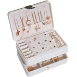 Large Capacity 2-Layer Leather Jewelry Box