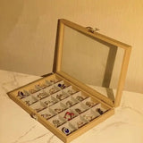 Large Pear Wood Jewelry Box Ring Display Holder Earrings Necklace Storage