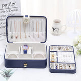 Portable Leather Storage Jewelry Box Organizer Display Travel Case